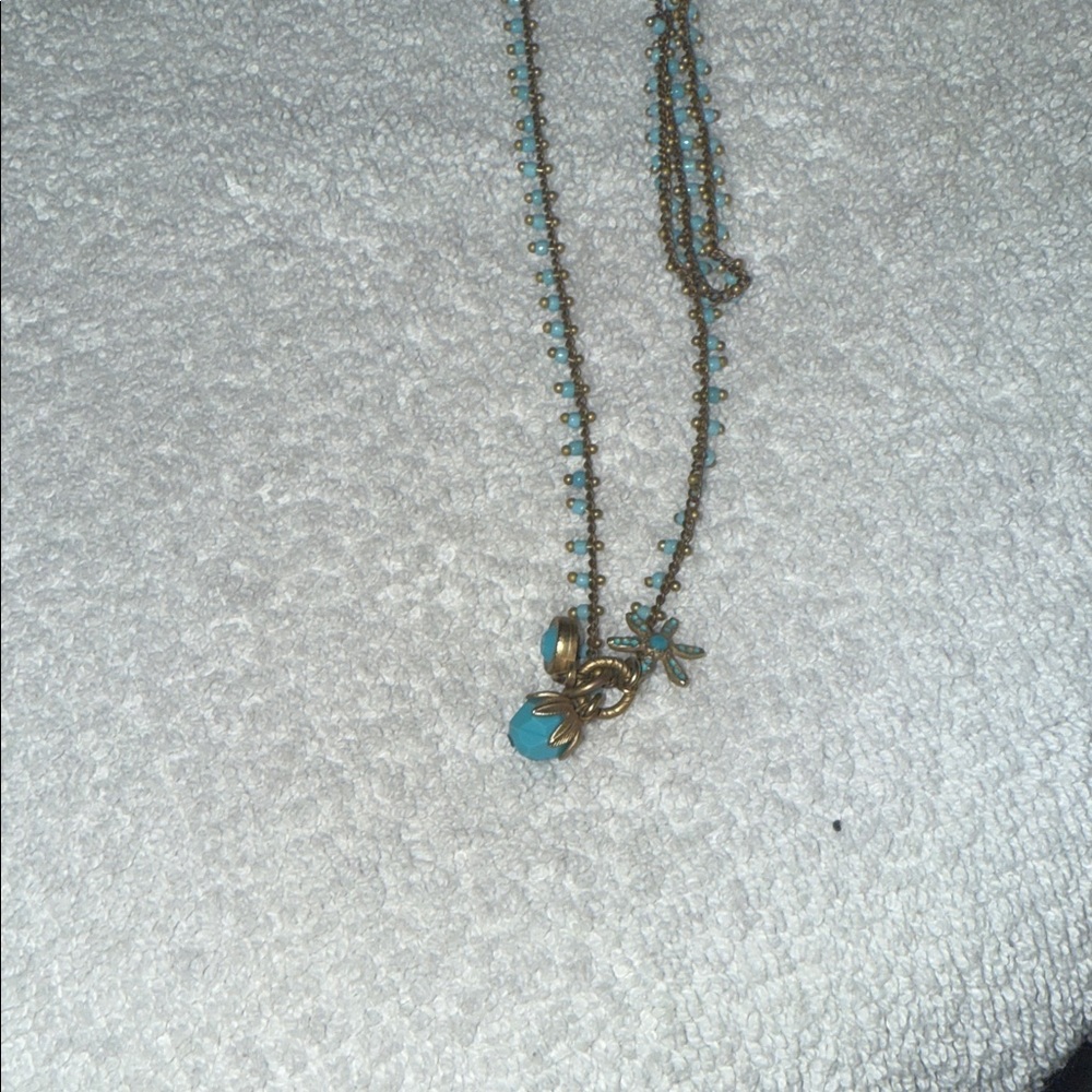 Catherine Popesco Gold and Turquoise Necklace